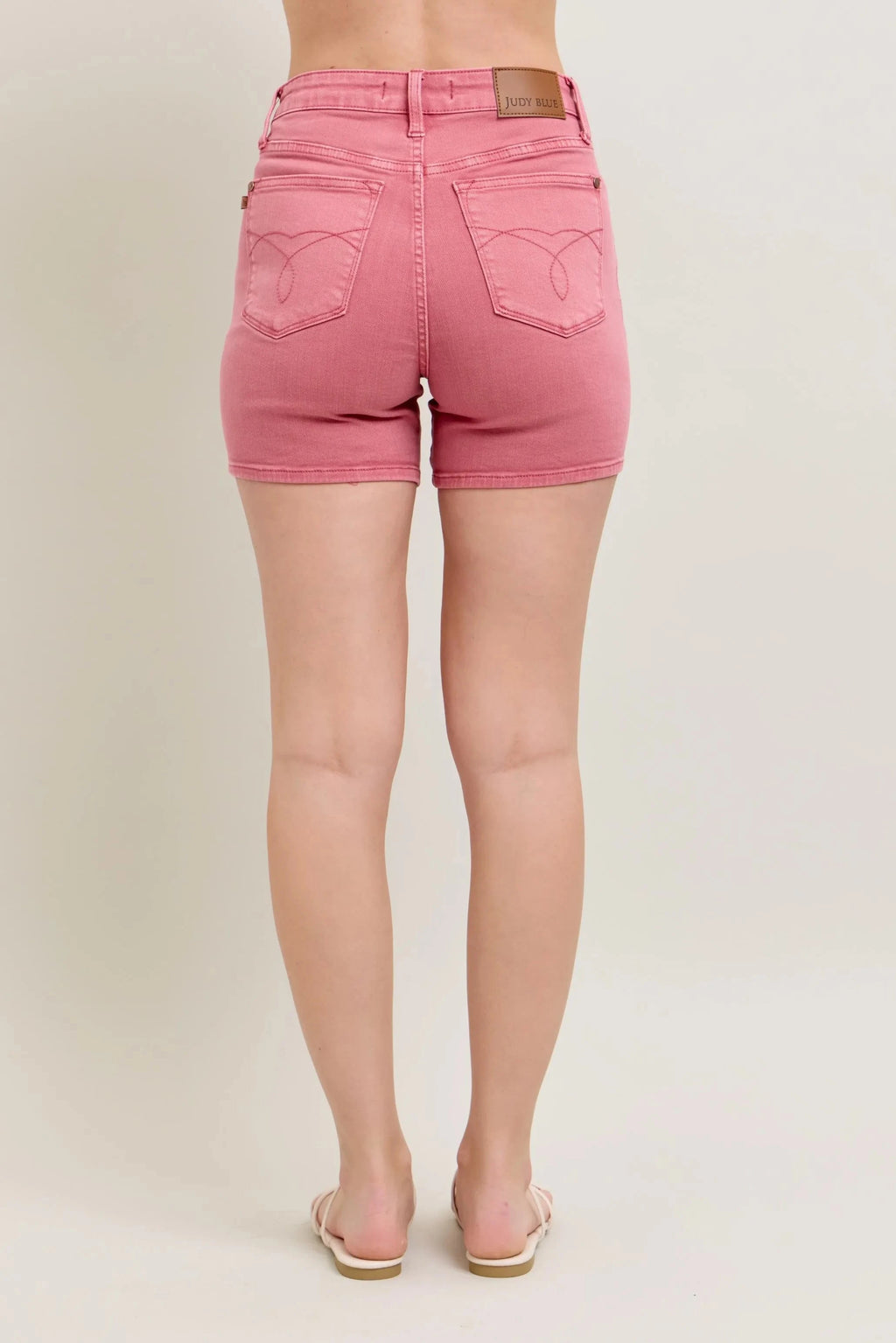 Judy Blue Pink Back Pkt Embroidery Shorts