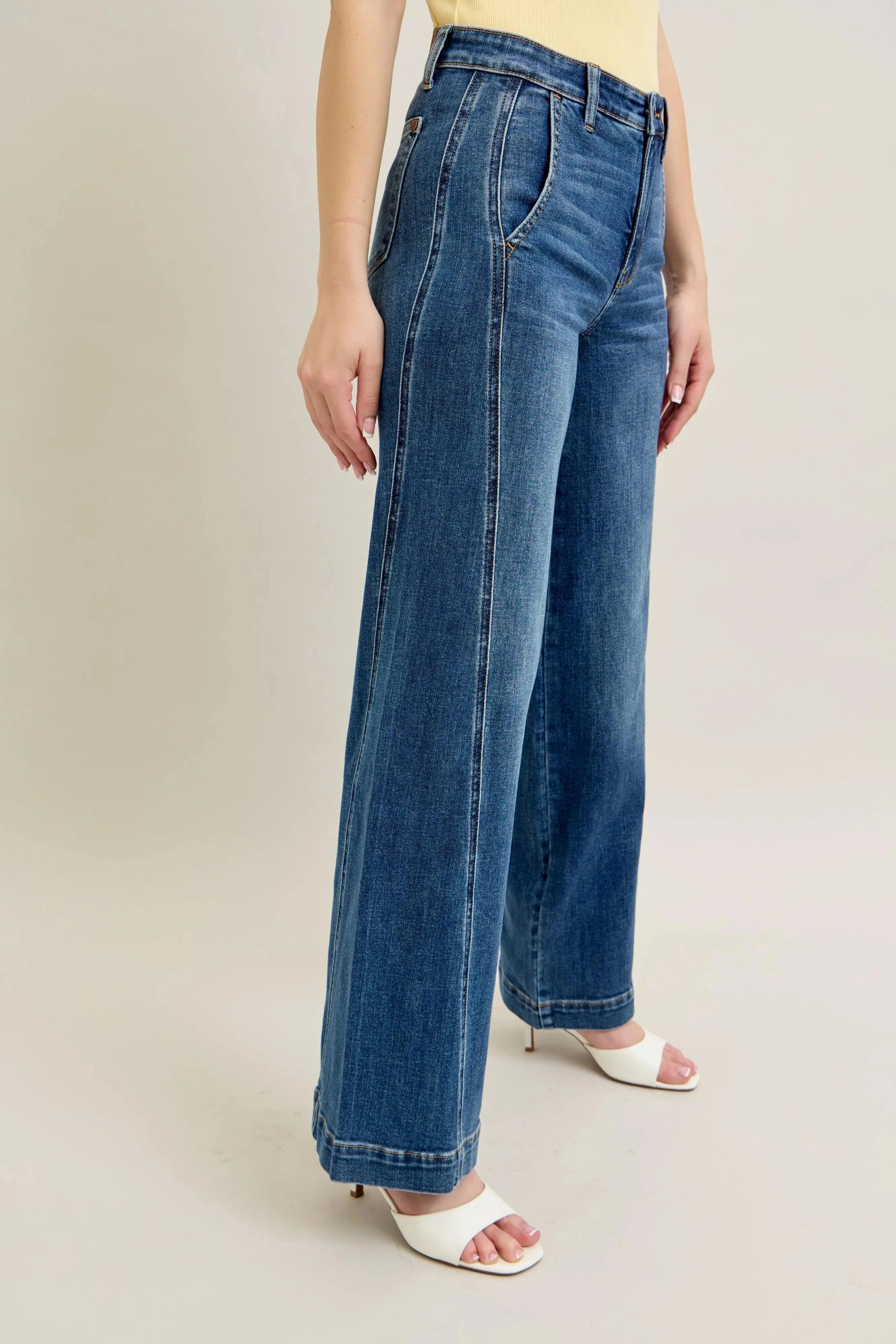 Judy Blue Full Size High Waist Wide Leg Jeans Plus Size
