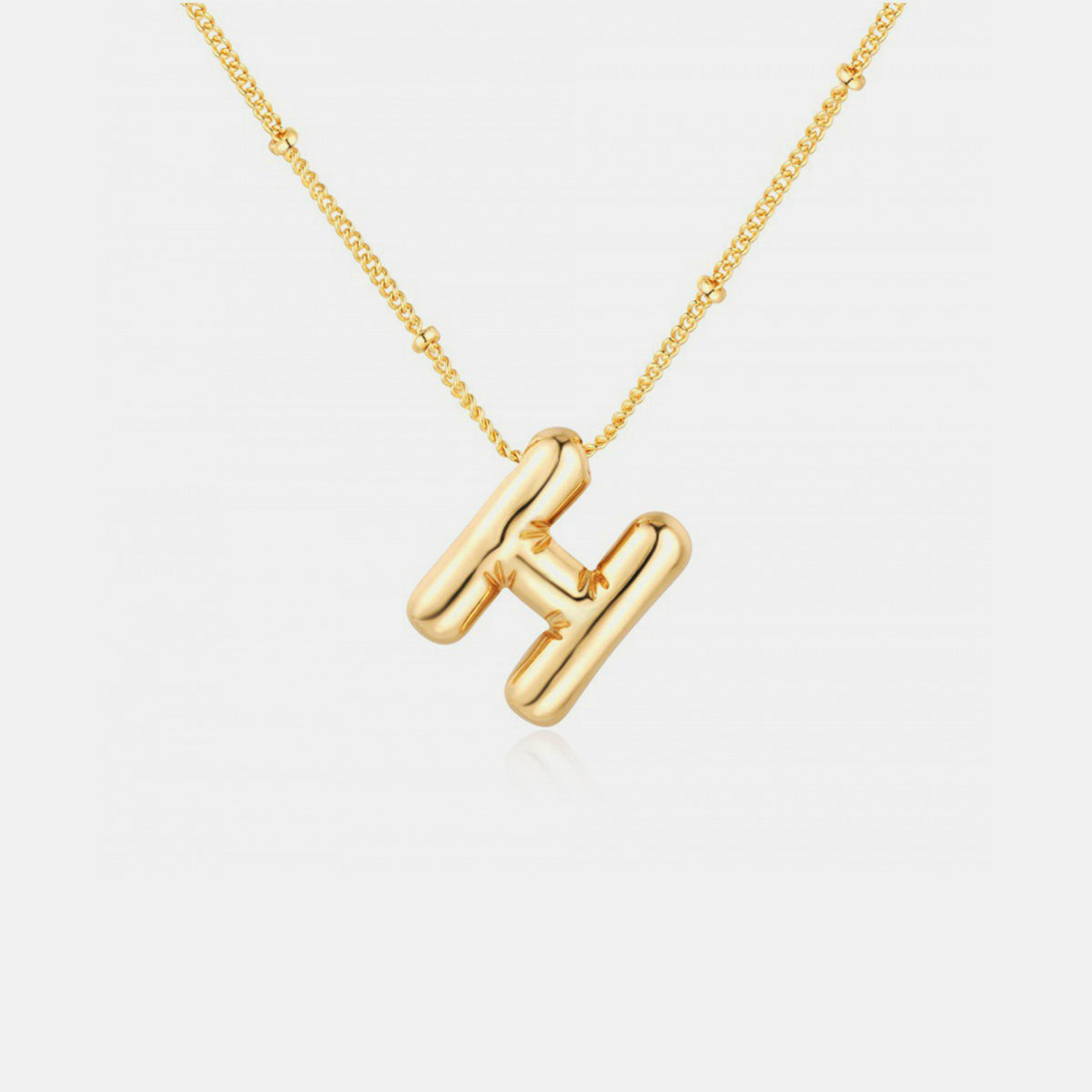 Gold-Plated Bubble Initial Necklace - Laazaar