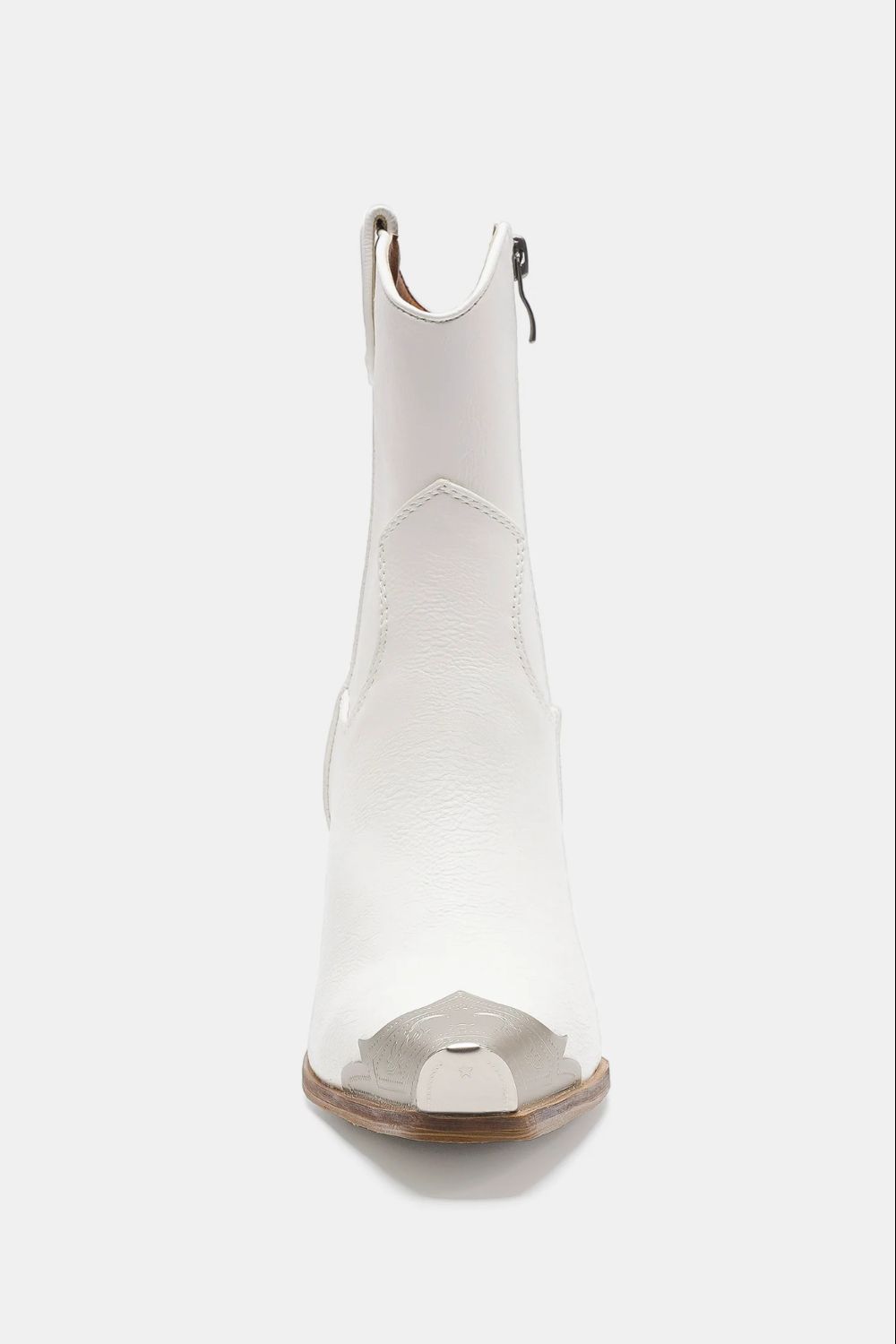 Beast Fashion Faux Leather Block Heel Boots with Side Zippers - Laazaar