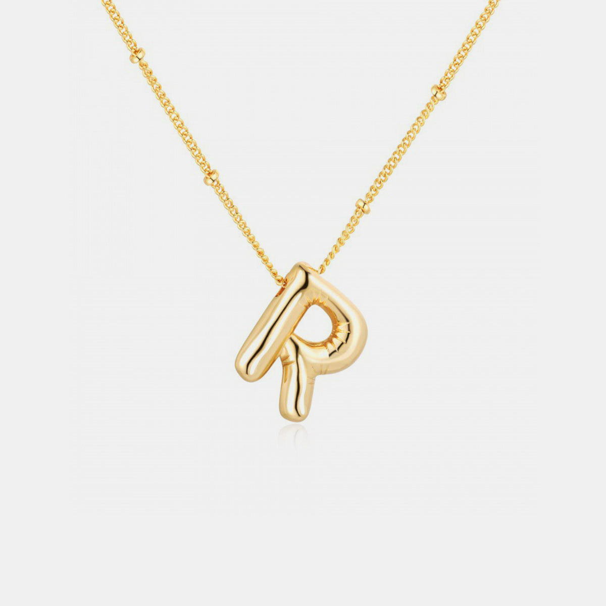 Gold-Plated Bubble Initial Necklace - Laazaar