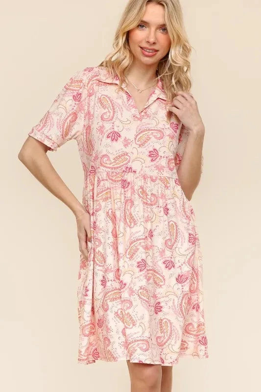 Haptics  Fit and Flare Paisley Print Knit Dress