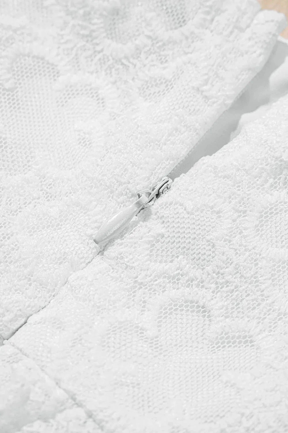 Lace Puff Sleeve Empire Waist Mini Dress