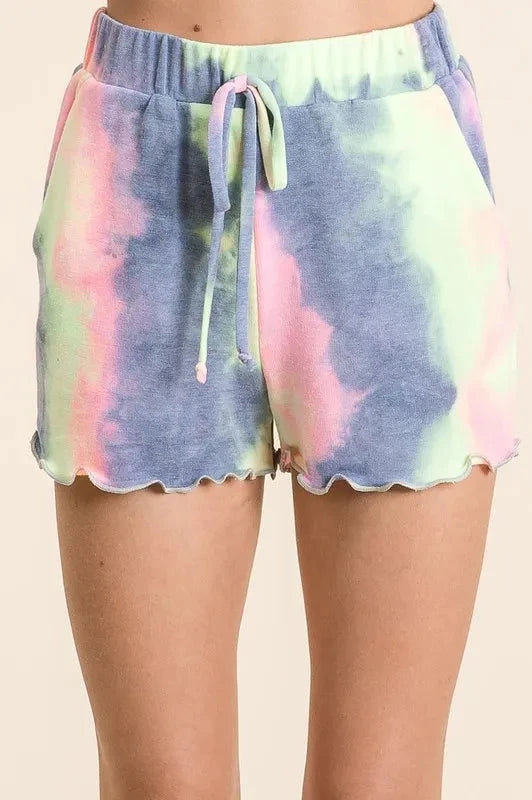 BiBi Tie Dye French Terry Top and Shorts Set