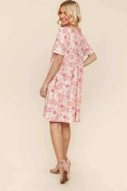 Haptics  Fit and Flare Paisley Print Knit Dress