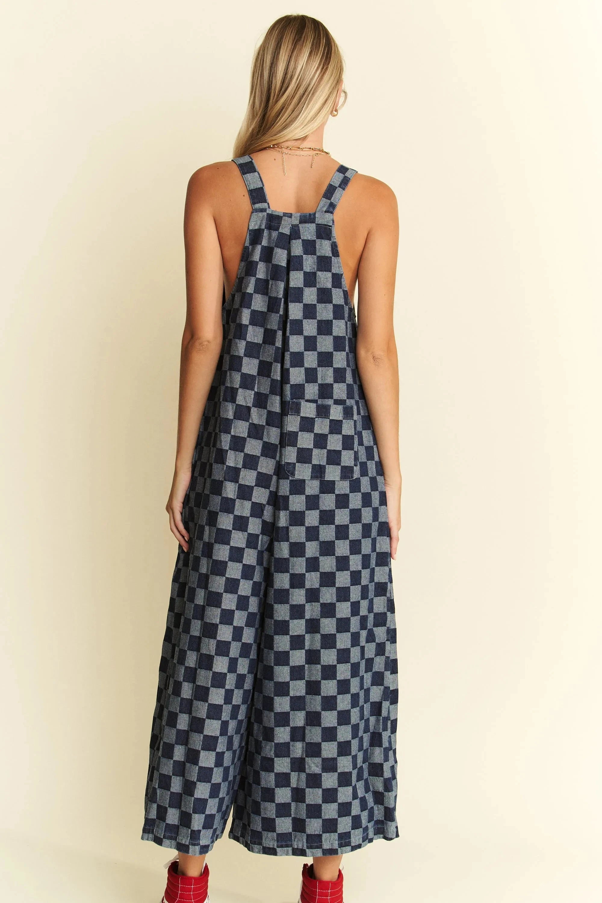 Jade By Jane Denim Checkered Jumpsuit