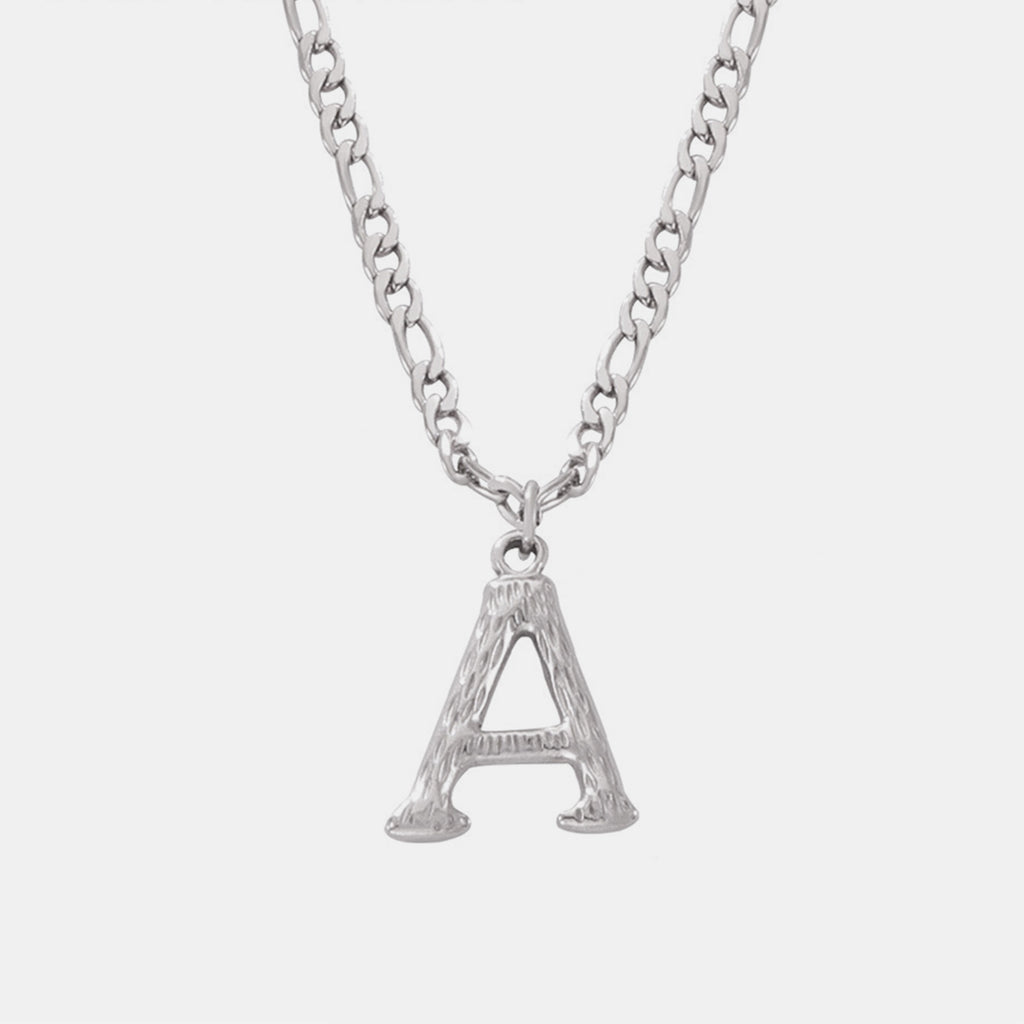 Titanium Steel Letter Pendant Necklace - Laazaar