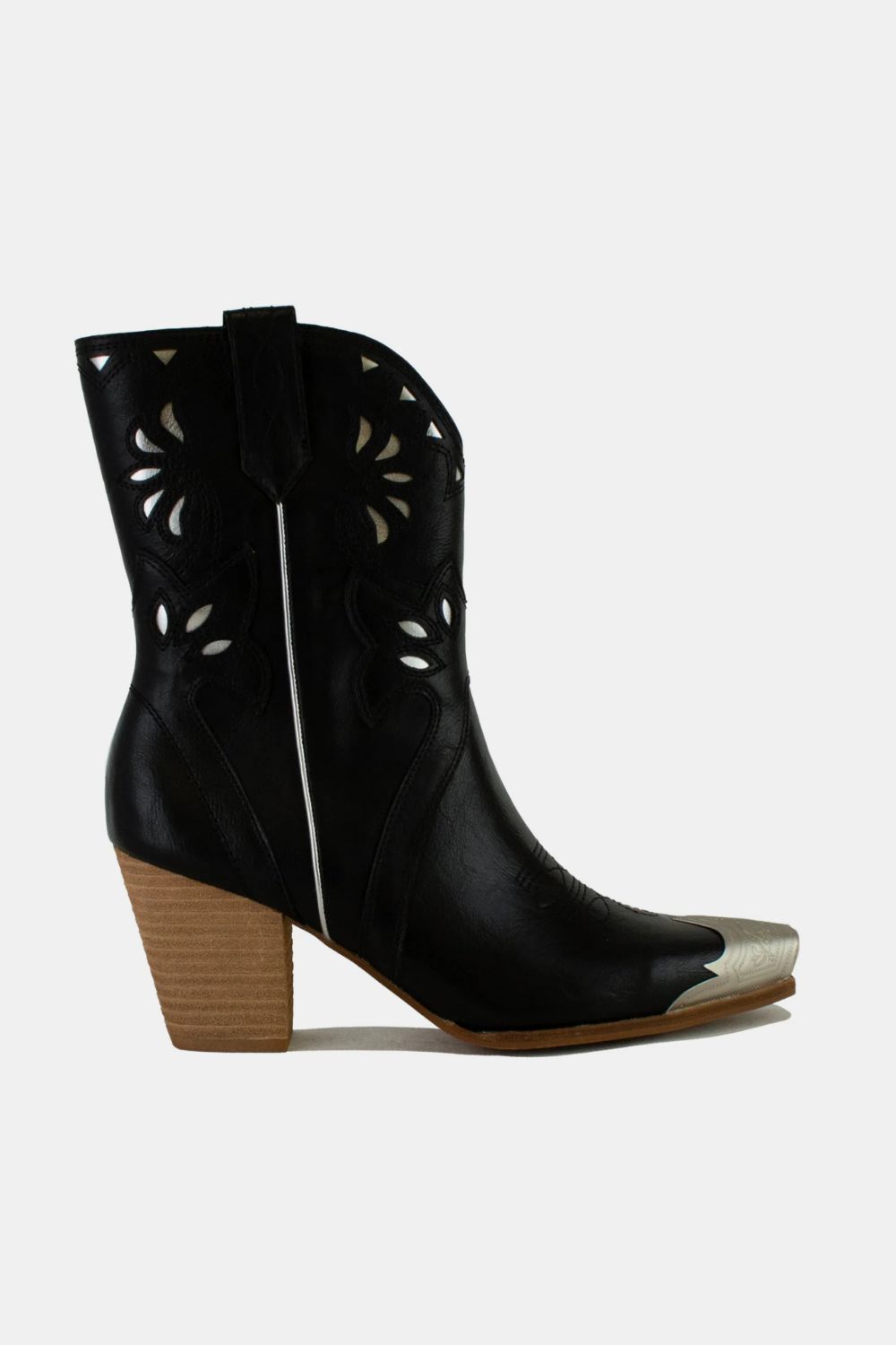 Beast Fashion Cut-Out Floral Embroidery Boots - Laazaar