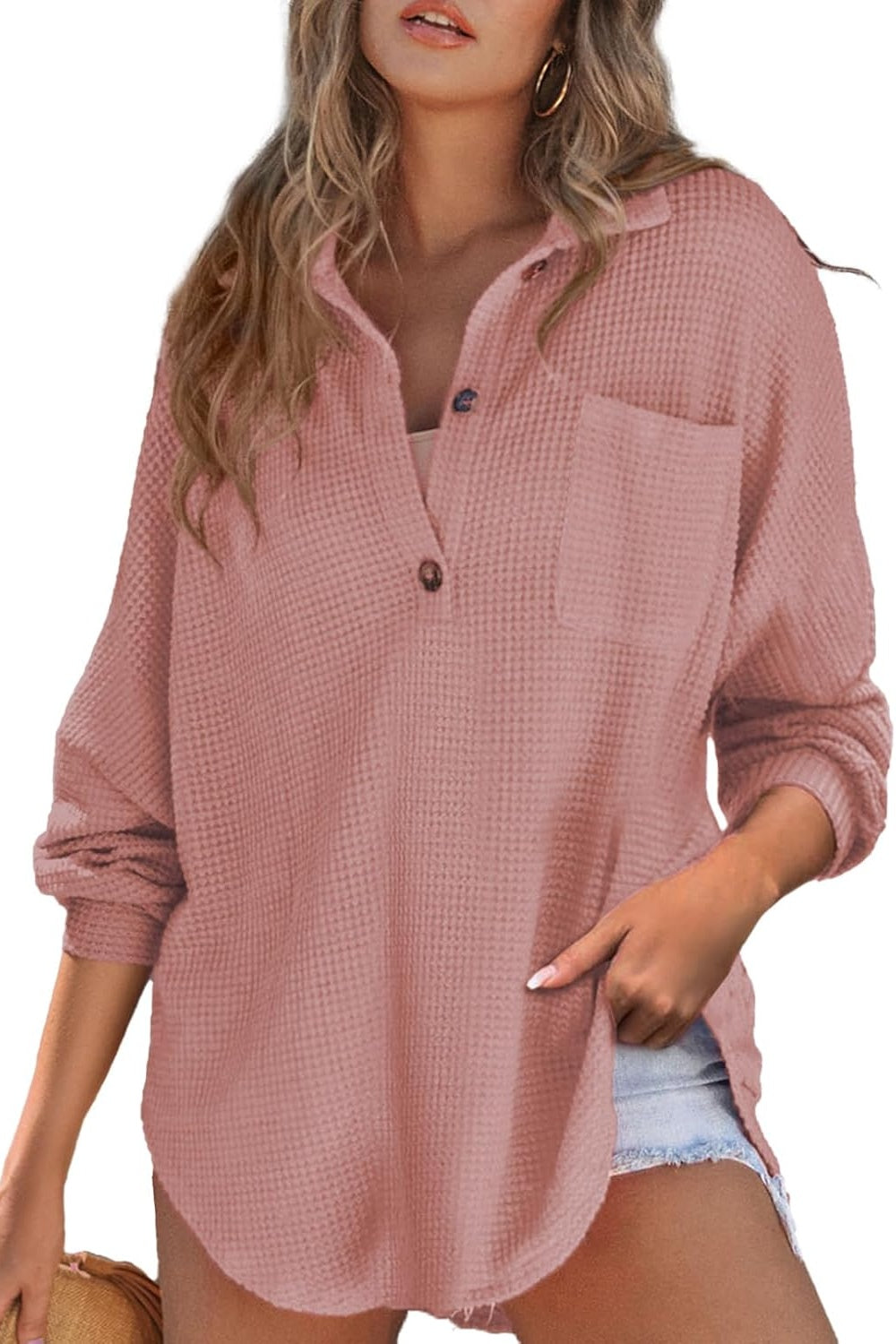 Half Button Long Sleeve Sweatshirt - Laazaar