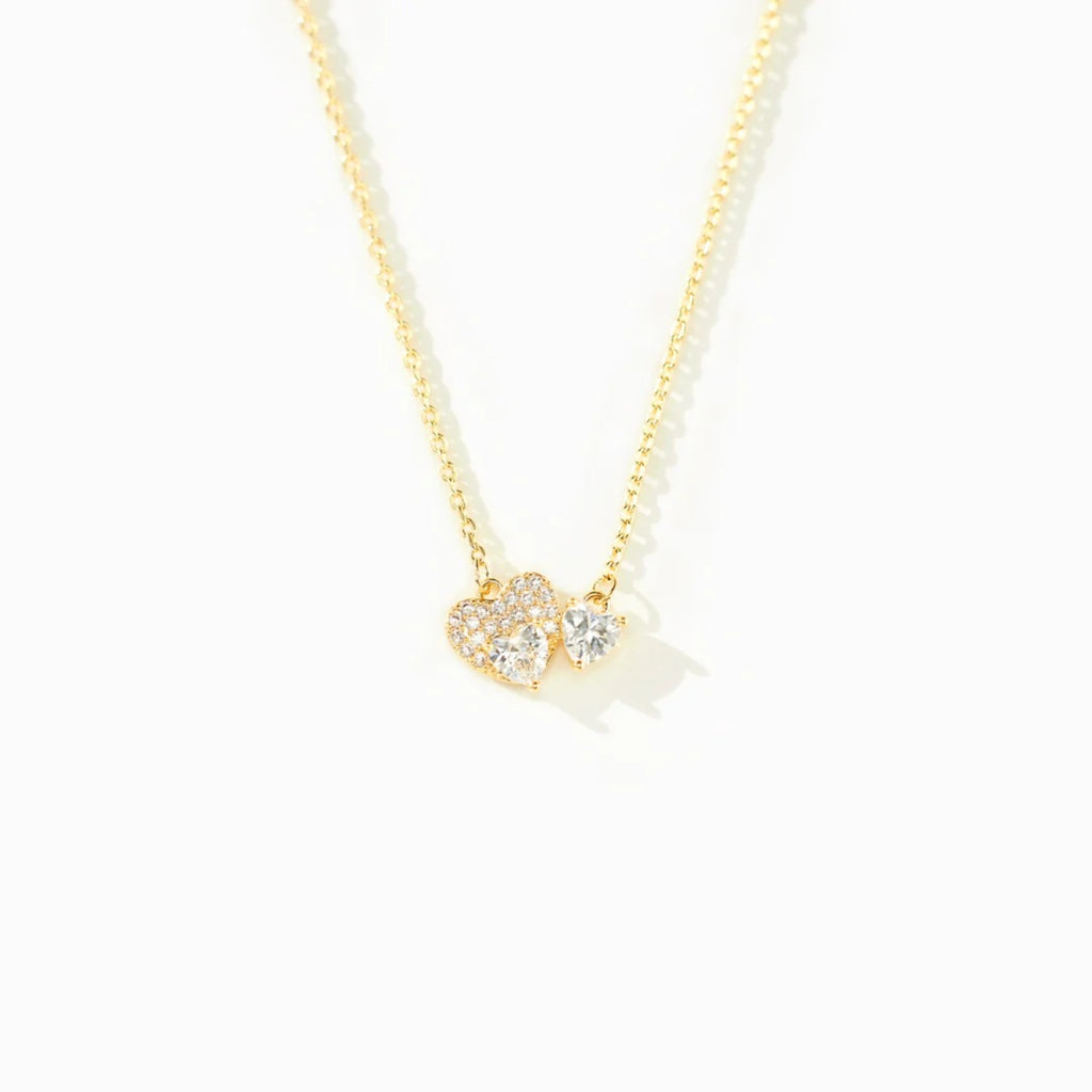 18K Gold-Plated 925 Sterling Silver Zircon Heart Necklace - Laazaar