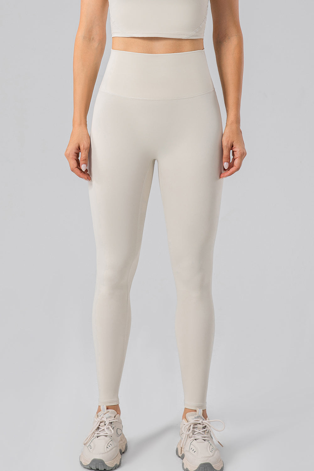 High Waist Wide Waistband Active Leggings - Laazaar