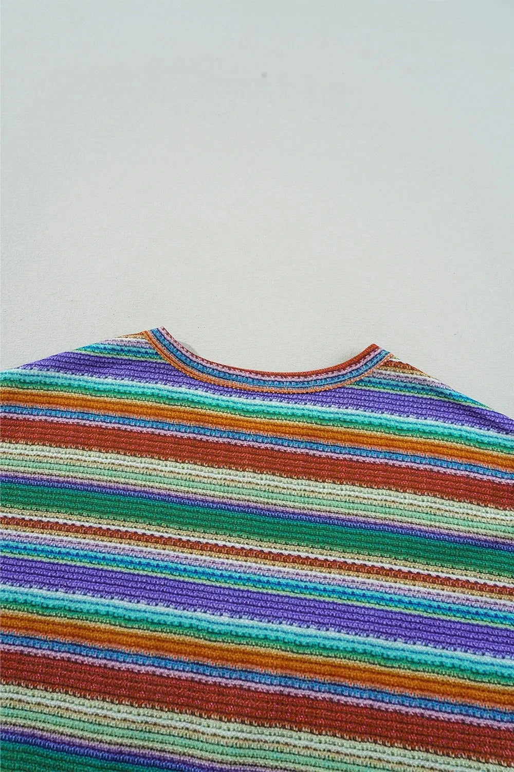Multicolour Striped Twist Hem Cap Sleeve Top