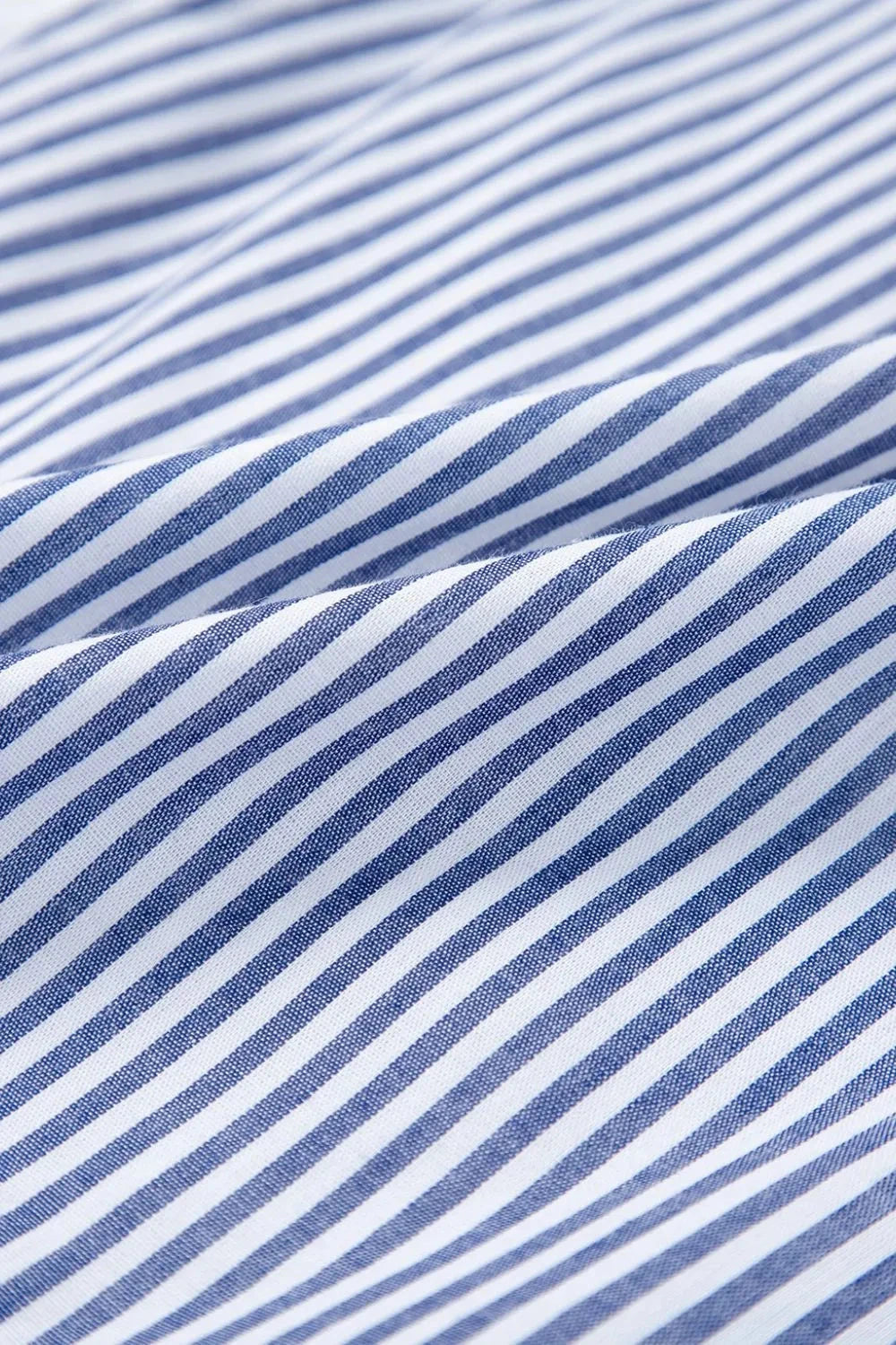 Stripe Sleeveless Notched Ric Rac Mini Dress