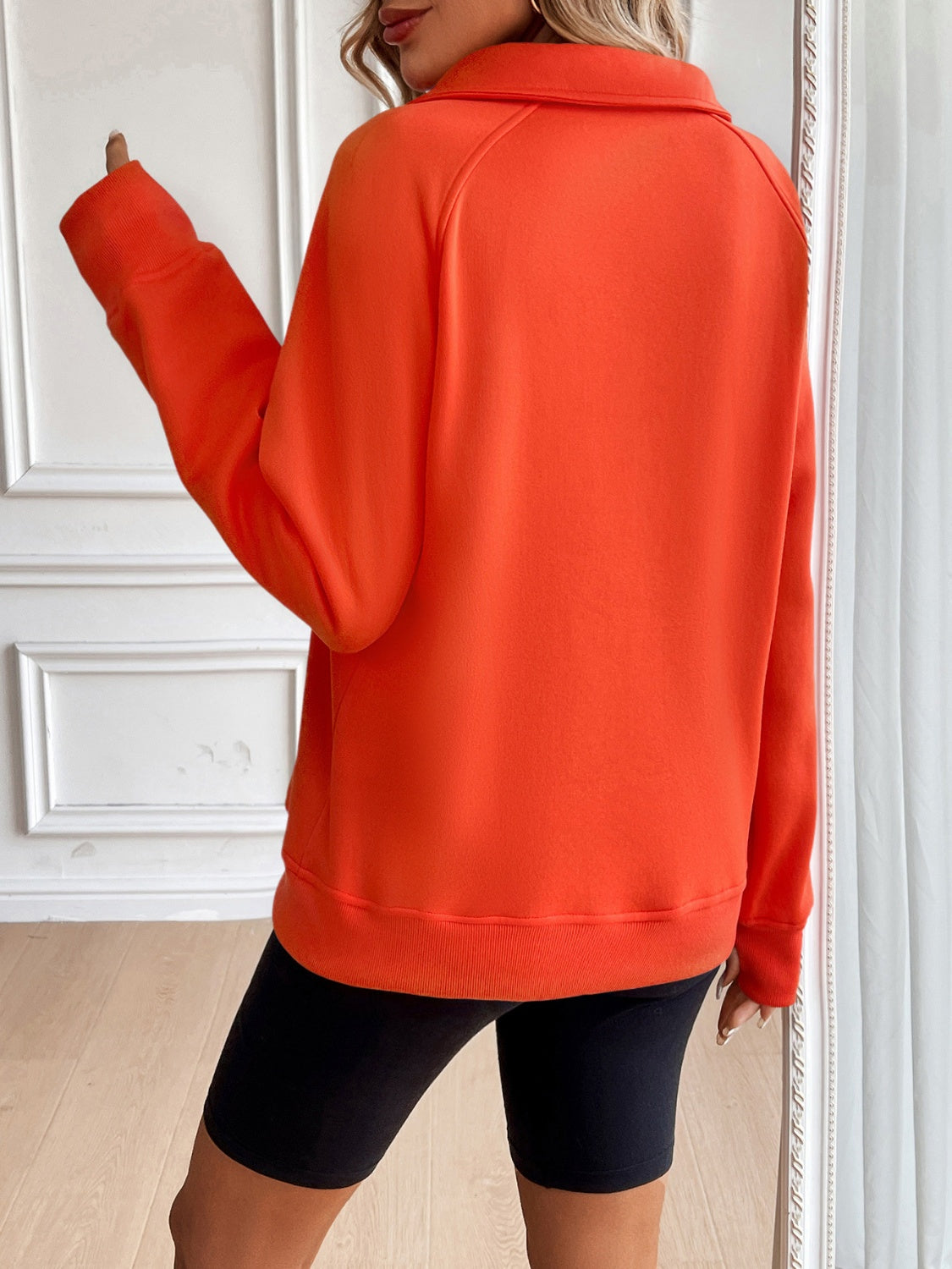 Ivy Lane Half Zip Raglan Sleeve Sweatshirt - Laazaar