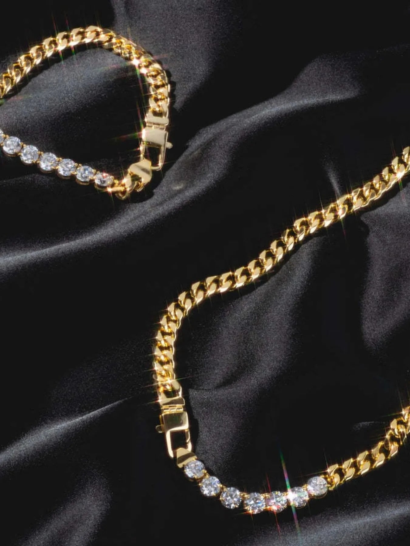 18K Gold-Plated Zircon Necklace and Bracelet Jewelry Set