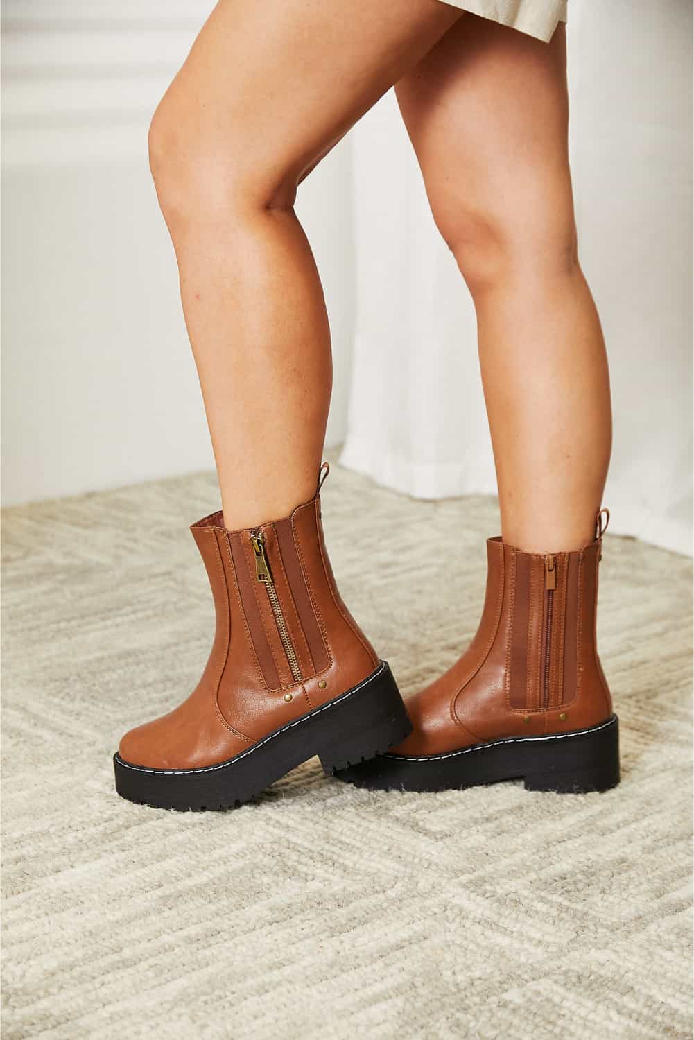 Forever Link Side Zip Platform Boots - Laazaar