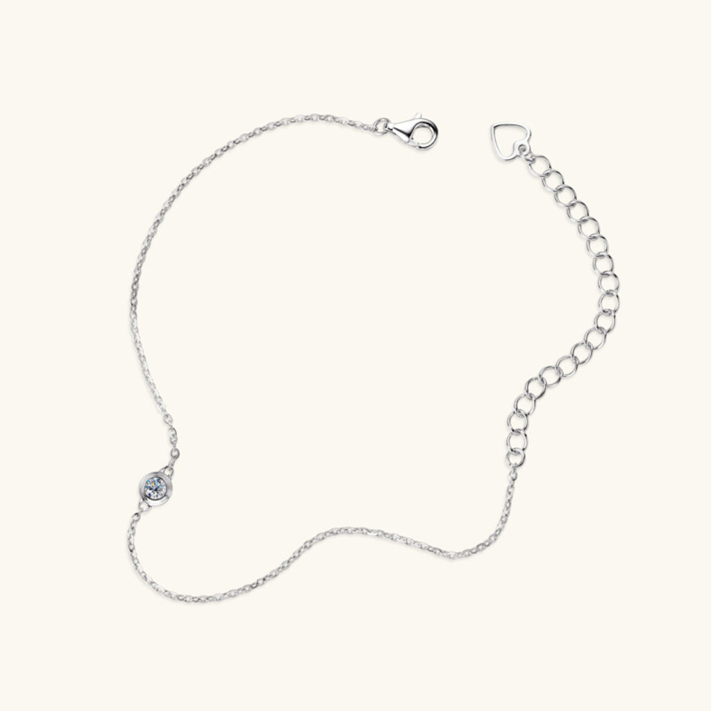 Inlaid Moissanite 925 Sterling Silver Bracelet - Laazaar