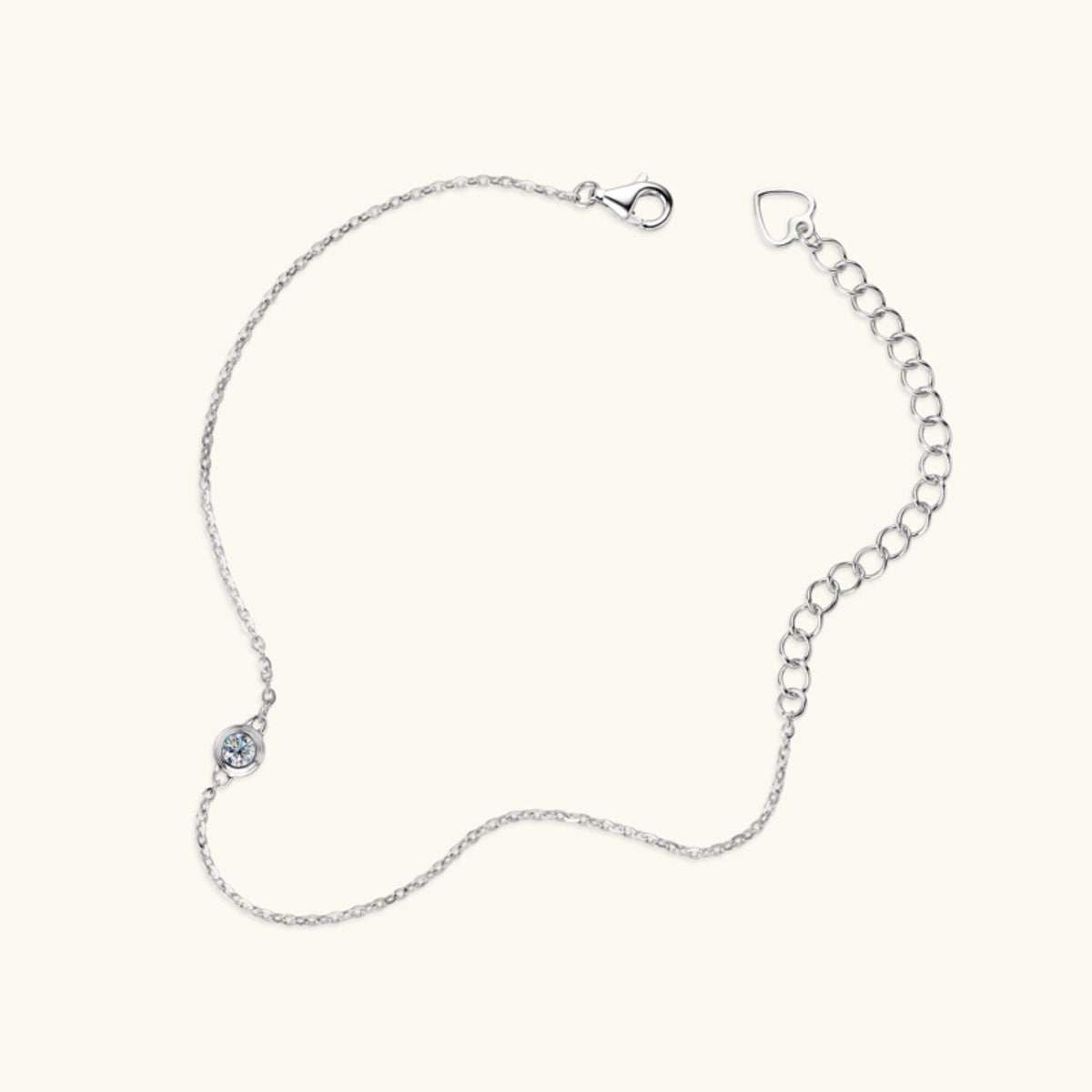 Inlaid Moissanite 925 Sterling Silver Bracelet - Laazaar