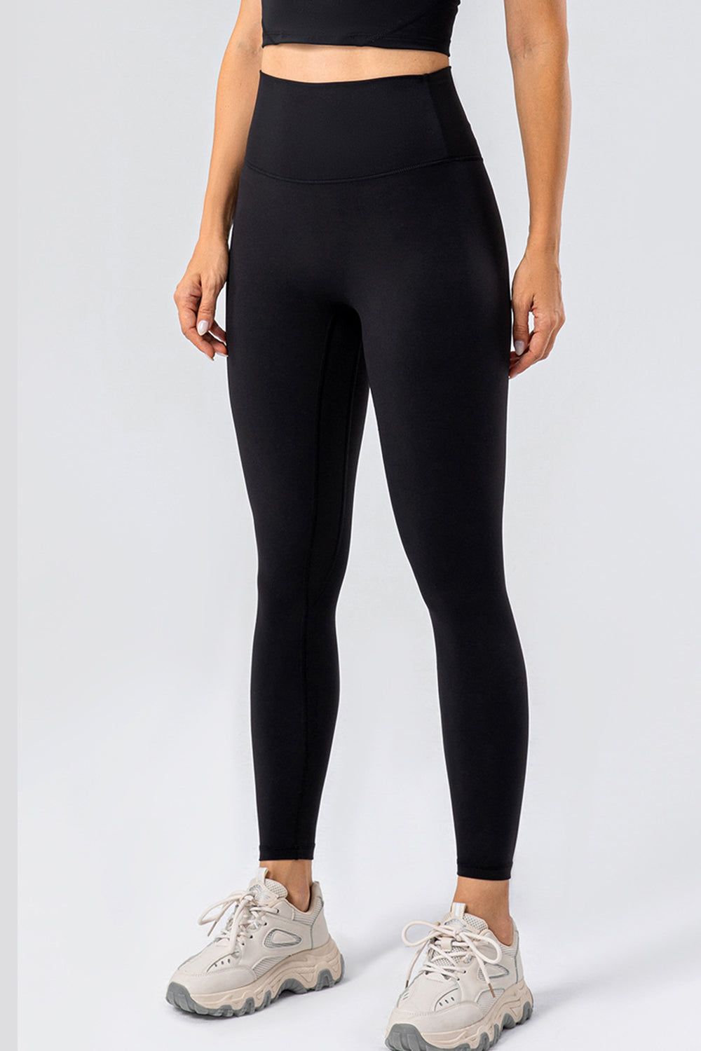 High Waist Wide Waistband Active Leggings - Laazaar