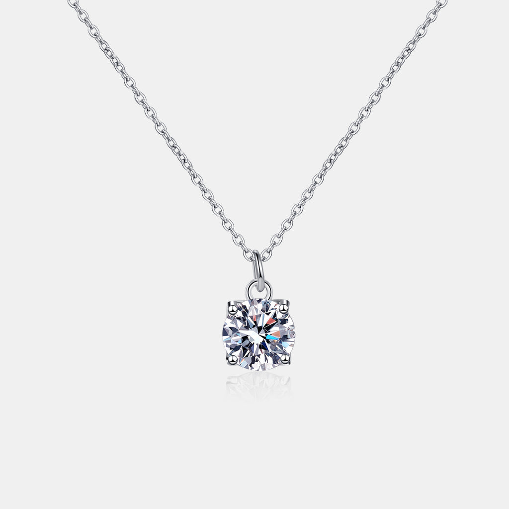 1 Carat Moissanite 925 Sterling Silver Necklace - Laazaar