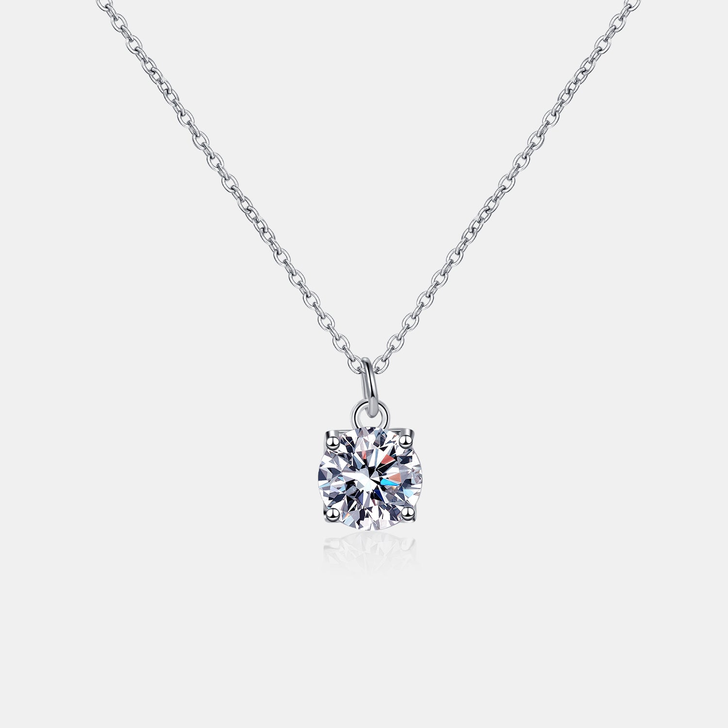 1 Carat Moissanite 925 Sterling Silver Necklace - Laazaar