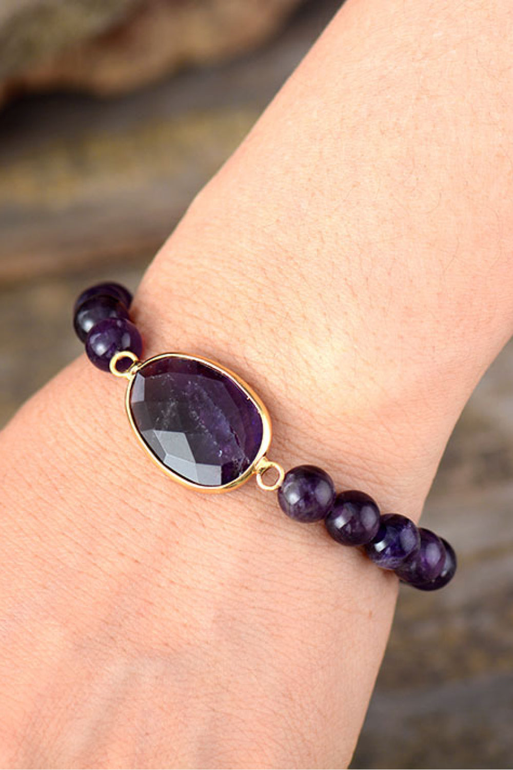 Handmade Amethyst Beaded Bracelet - Laazaar