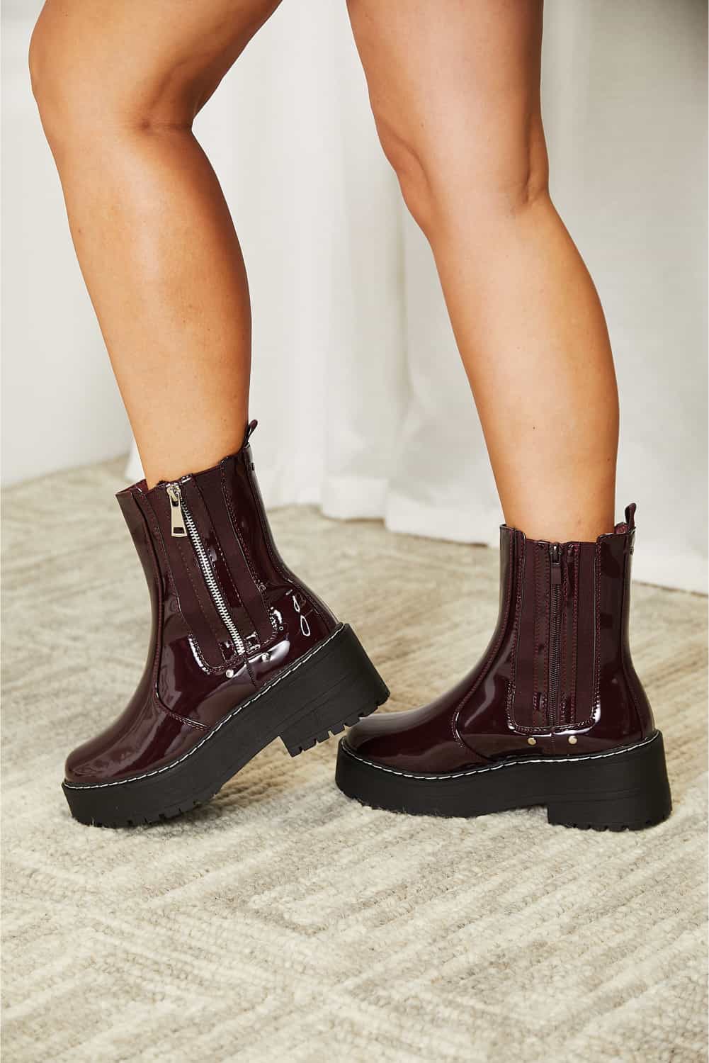 Forever Link Side Zip Platform Boots - Laazaar