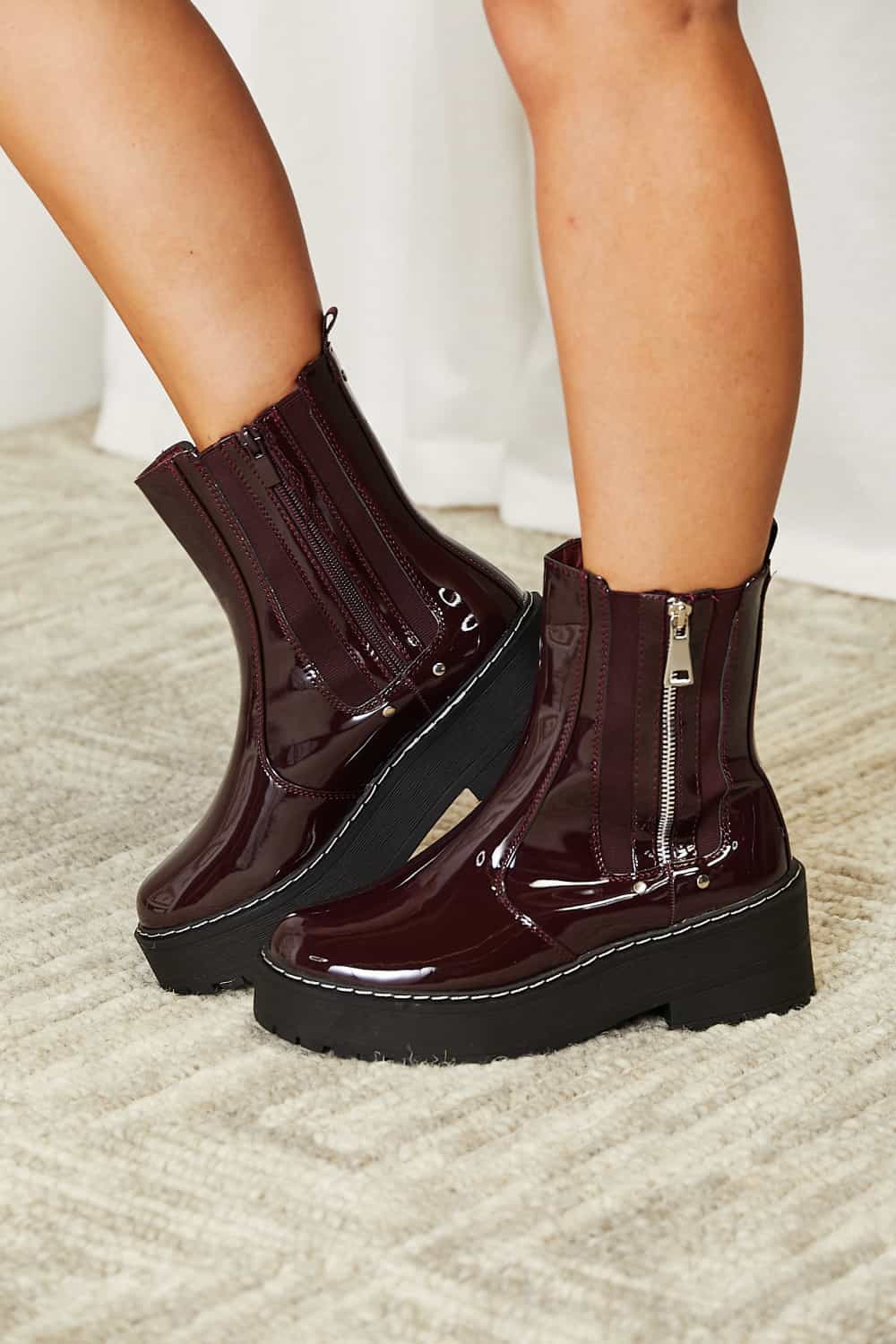 Forever Link Side Zip Platform Boots - Laazaar