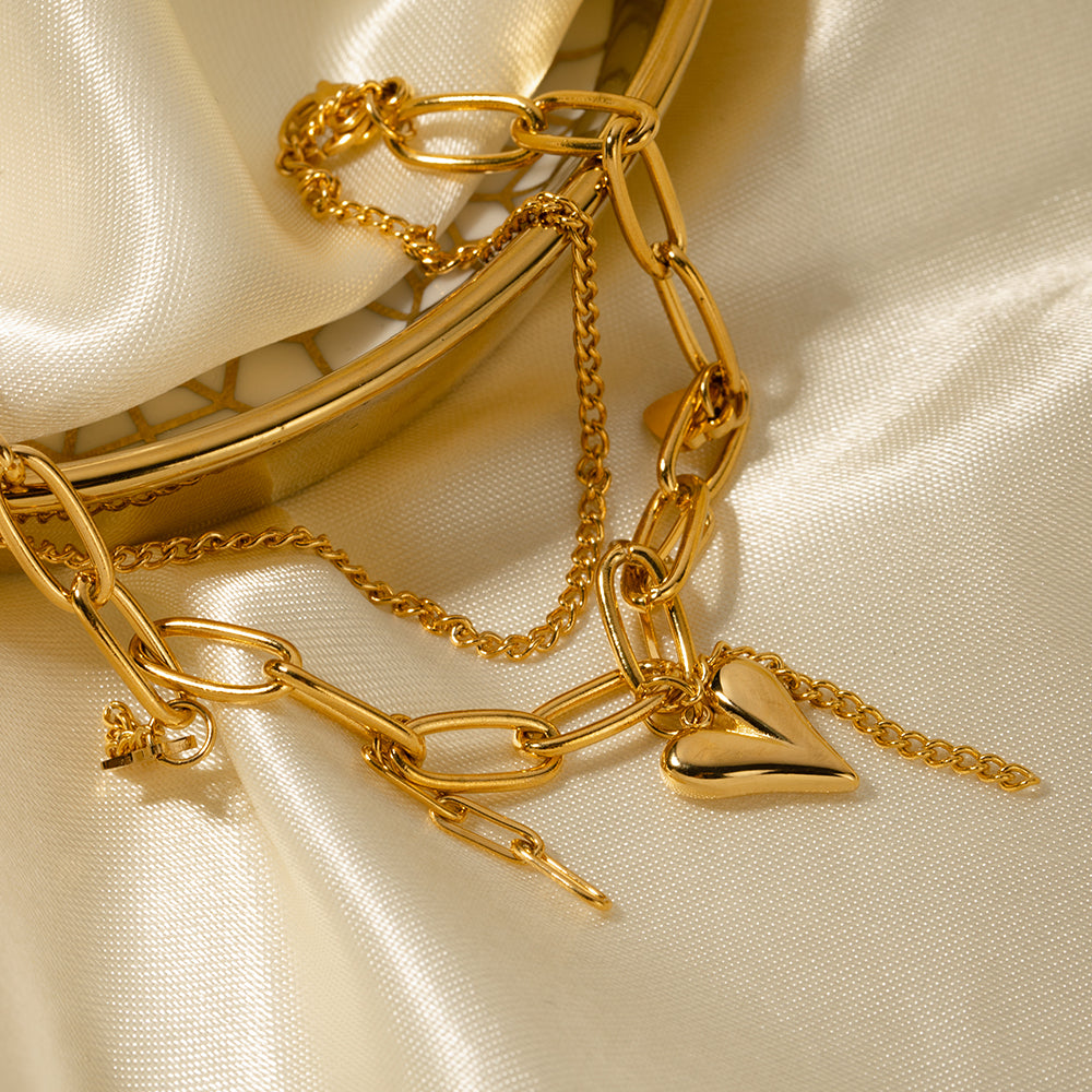 Stainless Steel Double Layered Charm Bracelet - Laazaar