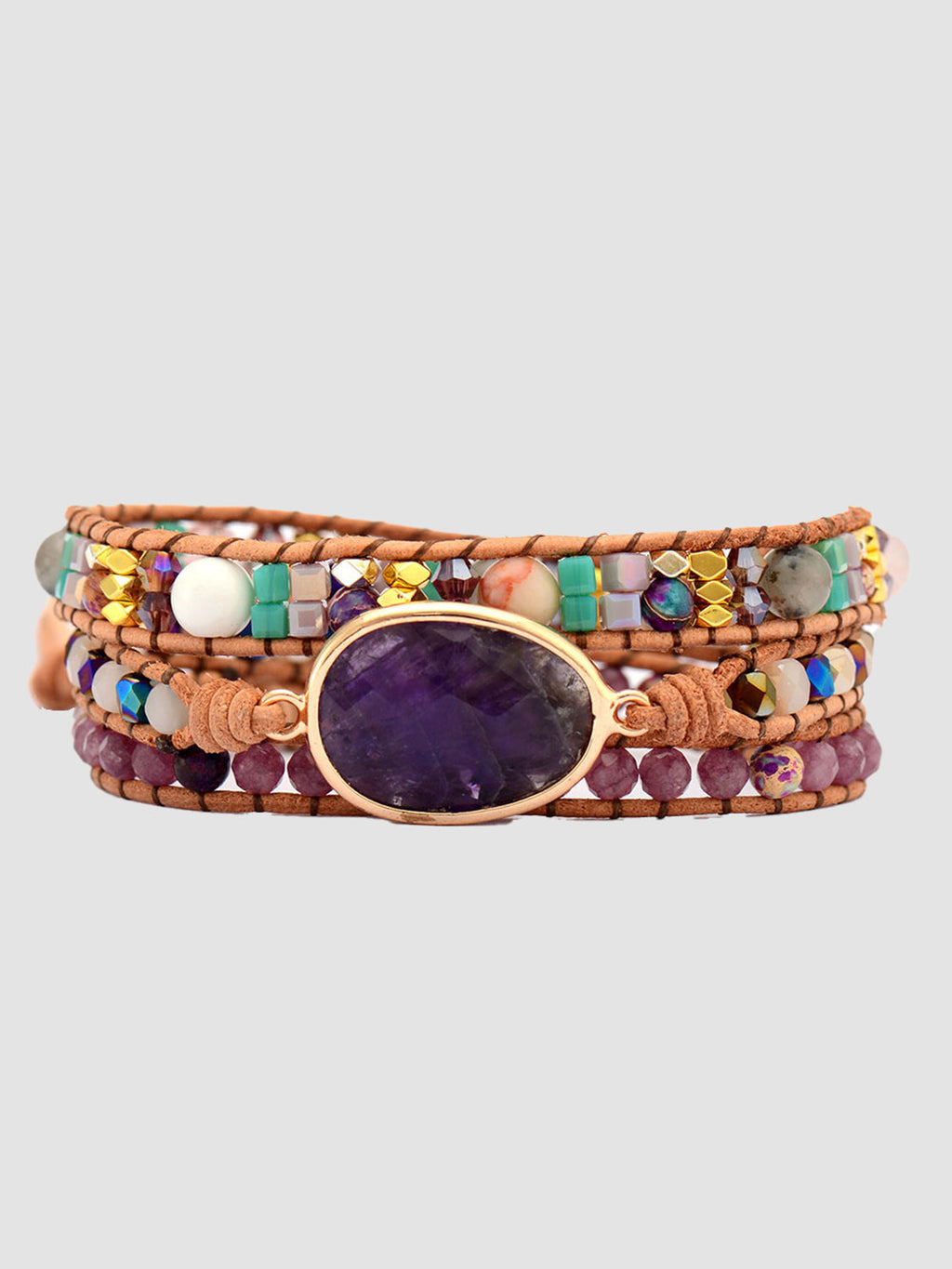 Triple-Layer Amethyst Bracelet - Laazaar