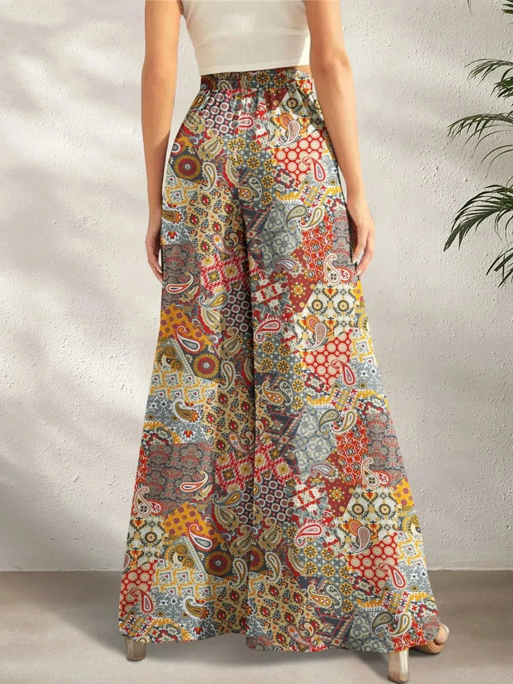 Printed Wide Leg Pants
