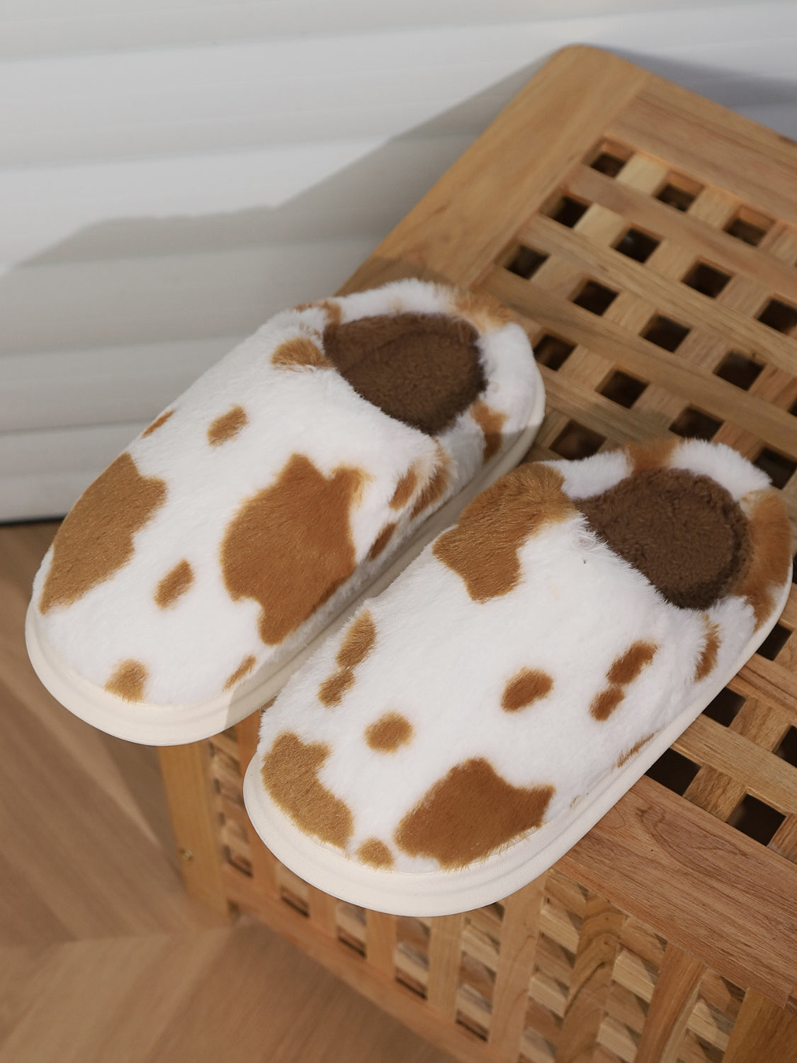 Animal Print Faux Fur Slippers - Laazaar