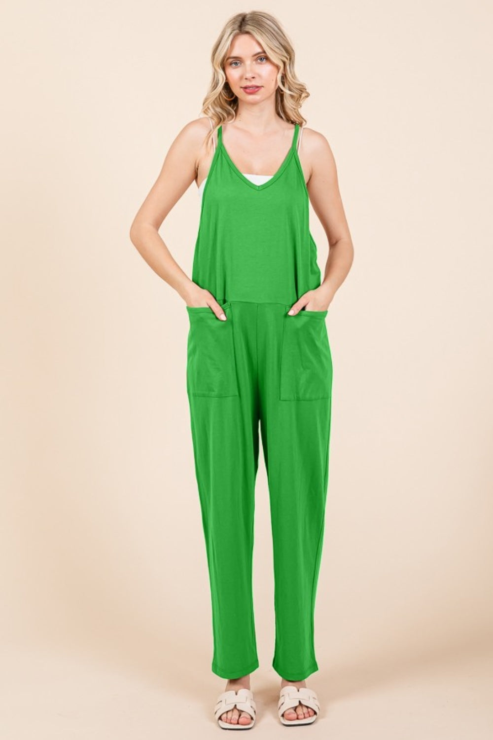 Culture Code Full Size Sleeveless Jumpsuit with Pockets - Laazaar
