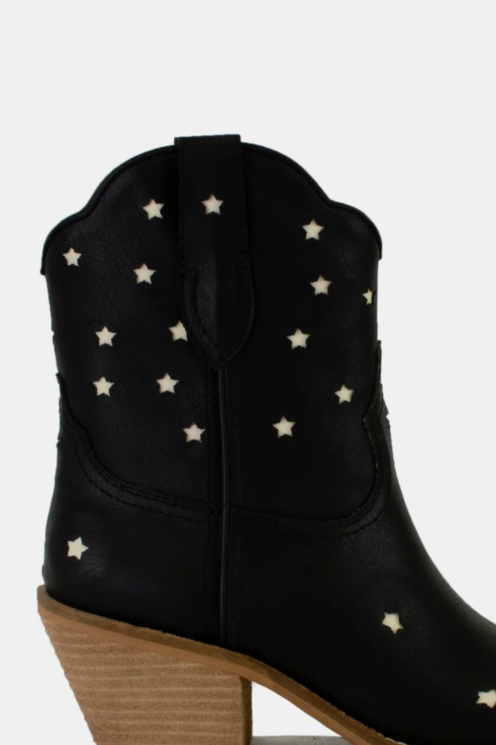 Beast Fashion Faux Leather Star-Shaped Cutouts Point Toe Boots - Laazaar