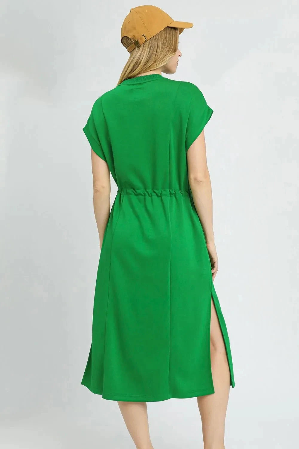 Umgee Side Slit Short Sleeve Midi Tee Dress